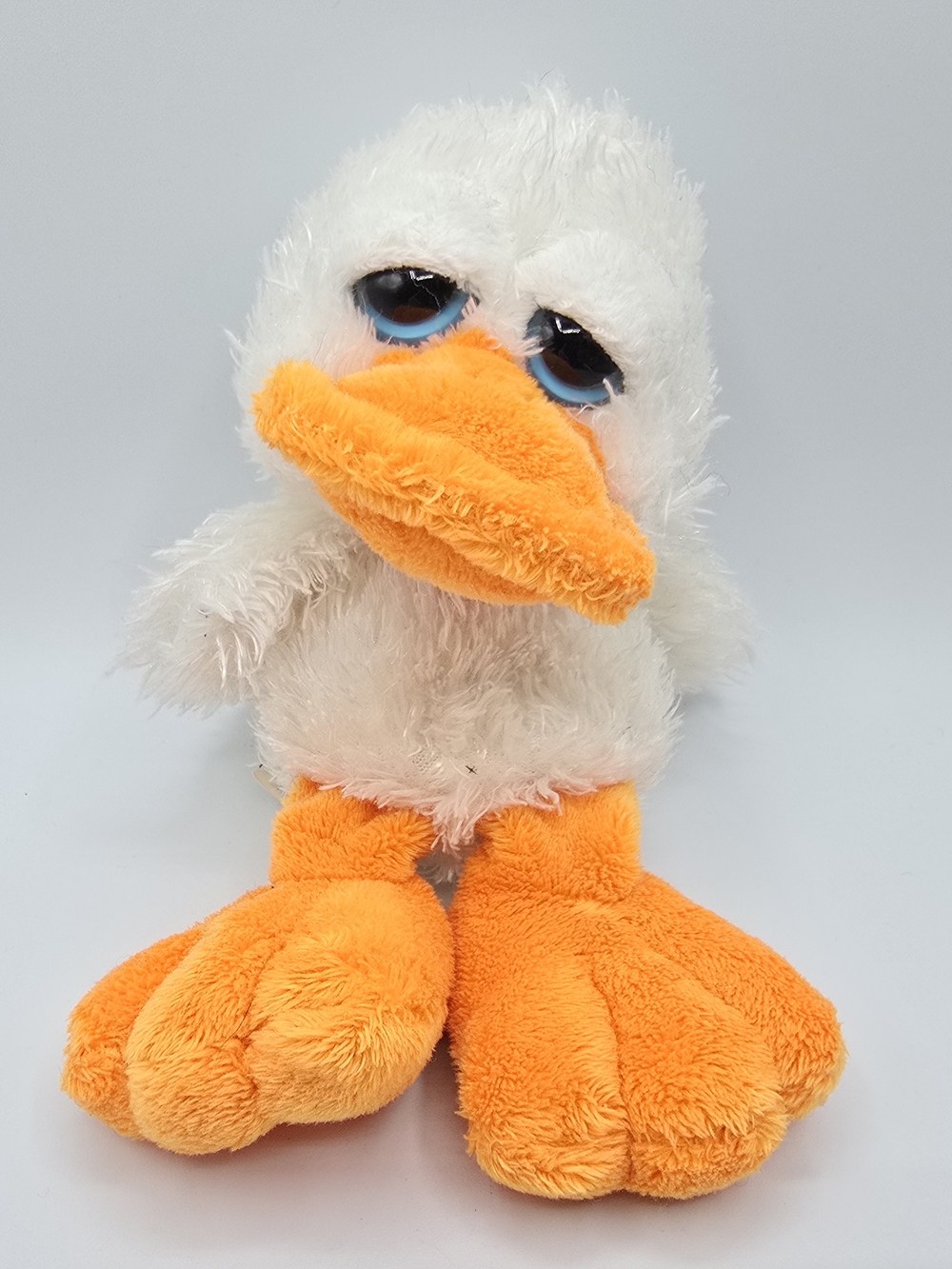 Ganz Pop Eye Duck Plush Stuffed Animal White & Orange H6744